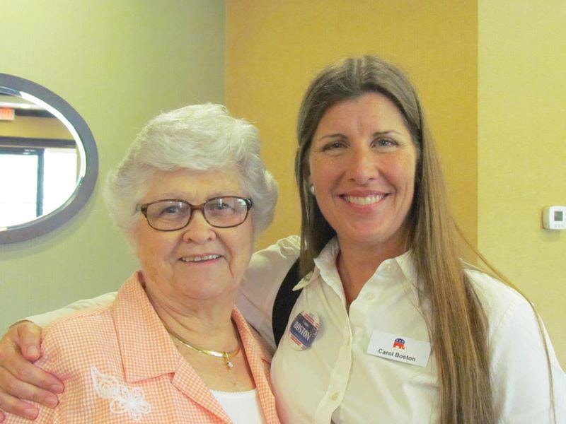 Carol Boston with a senior community supporter